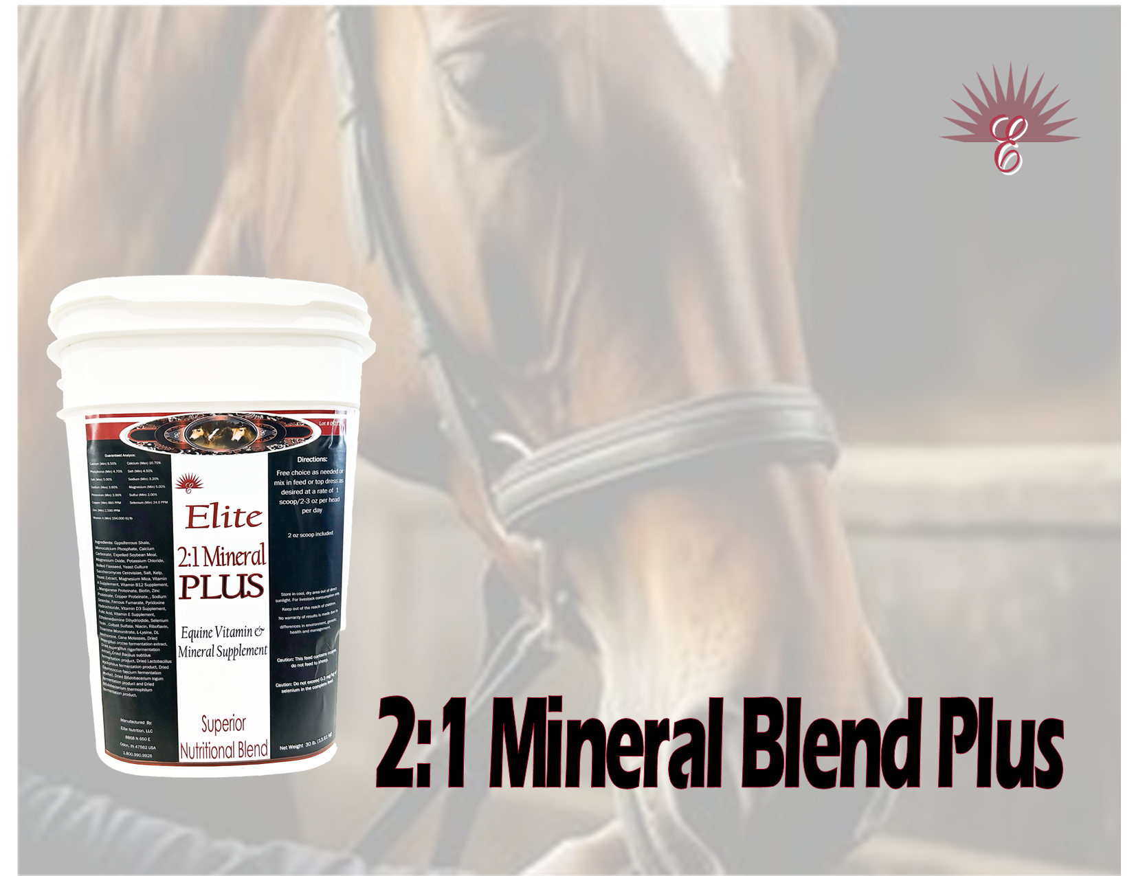 Elite 2:1 Mineral PLUS - Mineral Vitamin Blend for Equine